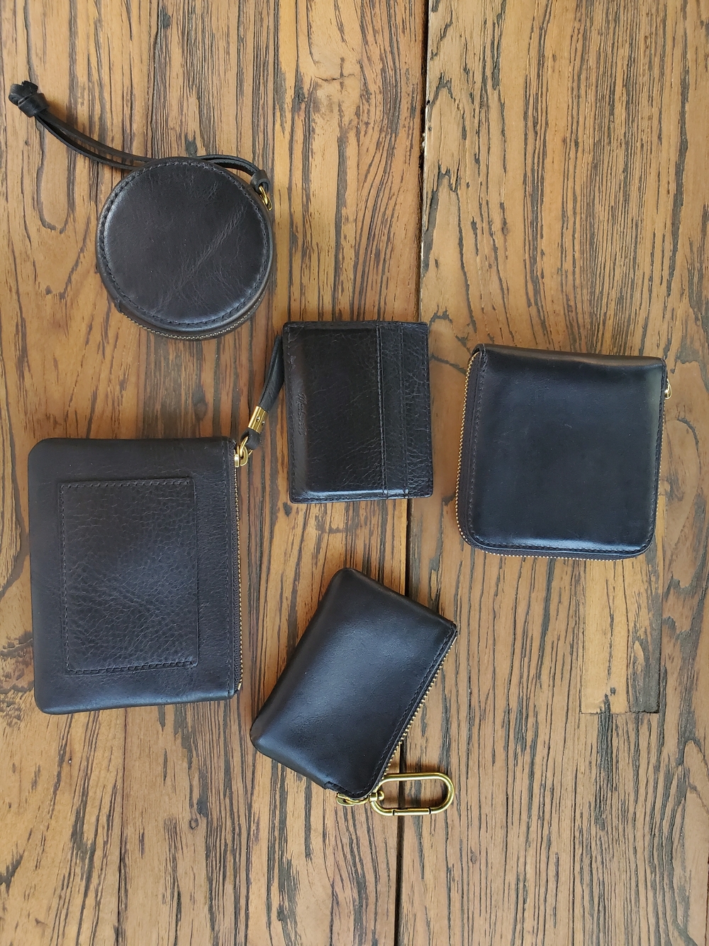 Madewell Bundle Set of Black Leather Small Wallets & Pouches